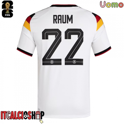 Germania David Raum #22 Prima Maglia Mondiali 2026 Manica Corta